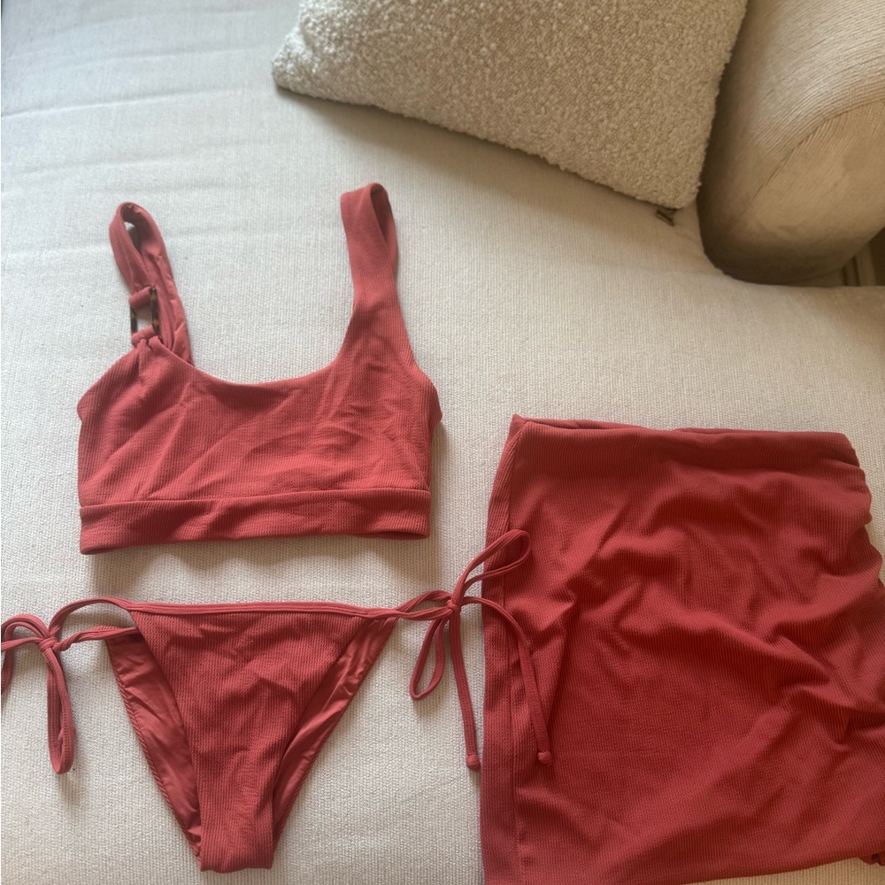 3-Piece Bikini Set with Skirt